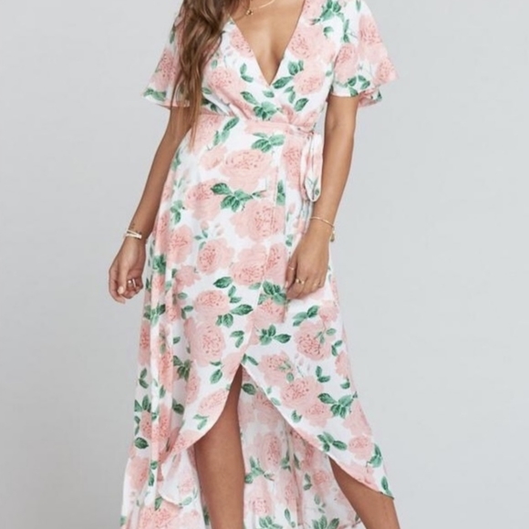 Show Me Your Mumu Marianne Pink Floral Wrap Maxi Dress Size Small. EUC - Picture 1 of 6